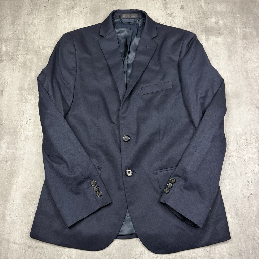 Lauren Ralph Lauren Womens Suit Jacket Blazer Navy Blue 16R Wool Blend Coat